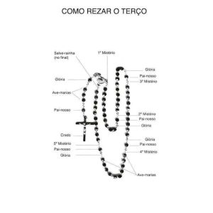 COMO REZAR O TERÇO - PRETO E BRANCO