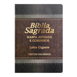 BÍBLIA L. GIGANTE LAMINADA PPM FULL COLOR C/ HARPA - MARROM