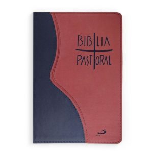 NOVA BIBLIA PASTORAL MEDIA ZIPER VINHO E AZUL EDICAO LIMITADA