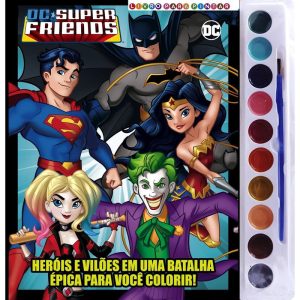 DC SUPER FRIENDS LIVRO PARA PINTAR COM AQUARELA - ON LINE EDITORA