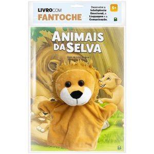 LIVRO COM FANTOCHE: ANIMAIS DA SELVA - BRASILEITURA