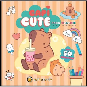 Capi Fun para colorir: capivara para colorir com 5 - GATO AMARELO