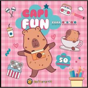 Capi Cute para Colorir: Capivara para Colorir com  - GATO AMARELO