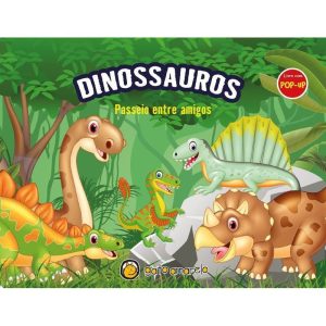 Livro com pop-up - dinossauros - passeio entre ami - GATO AMARELO