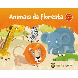 Livro com pop-up - animais da floresta - GATO AMARELO