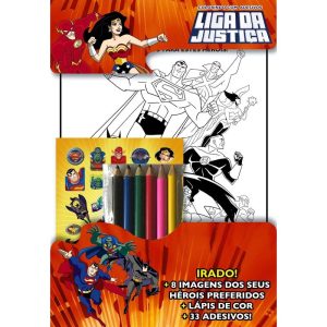 LIGA DA JUSTIÇA - COLORINDO COM ADESIVOS - ON LINE EDITORA